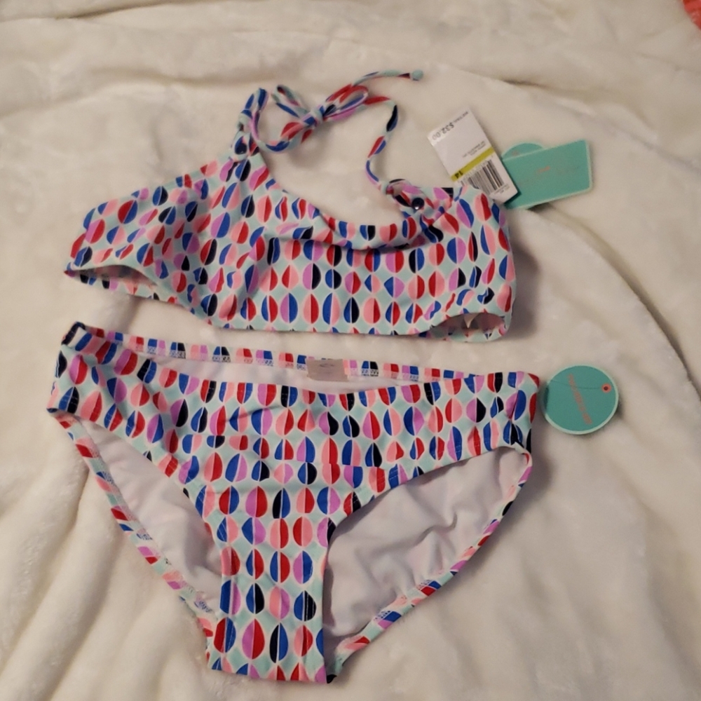 NWT girls 2 piece swimsuit size 14